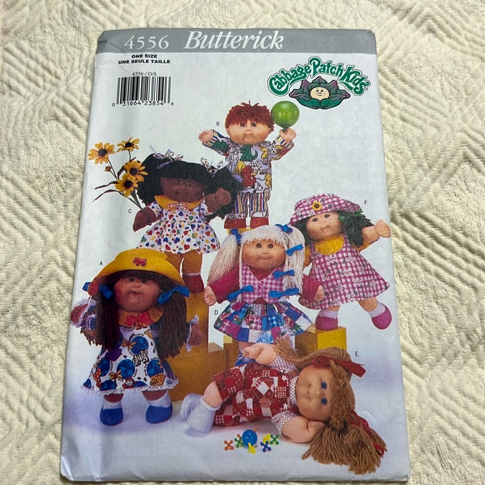 Butterick Pattern 4556 Cabbage Patch Kids Clothes 6 Outfits Uncut 1996 14” Dolls